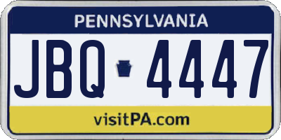 PA license plate JBQ4447