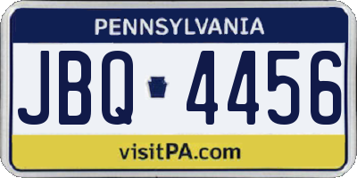 PA license plate JBQ4456