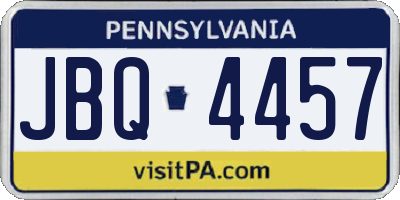 PA license plate JBQ4457