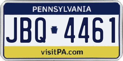 PA license plate JBQ4461
