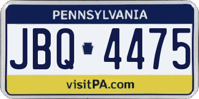 PA license plate JBQ4475
