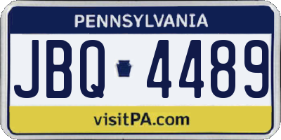 PA license plate JBQ4489