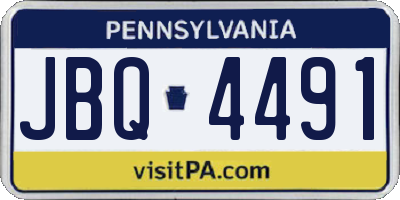 PA license plate JBQ4491