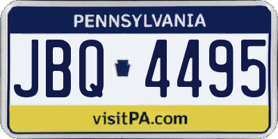 PA license plate JBQ4495
