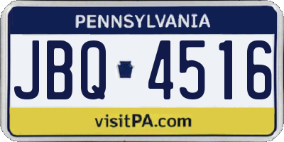 PA license plate JBQ4516