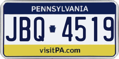 PA license plate JBQ4519