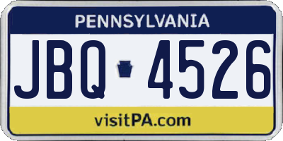 PA license plate JBQ4526
