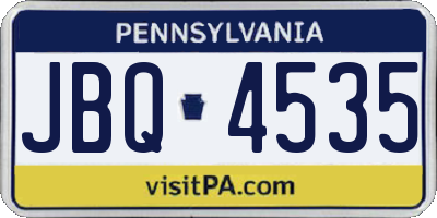 PA license plate JBQ4535