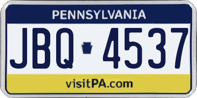PA license plate JBQ4537