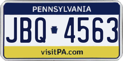 PA license plate JBQ4563