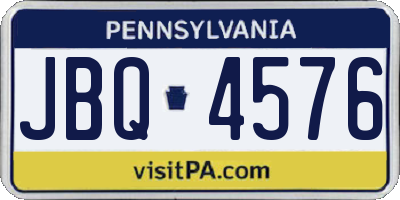 PA license plate JBQ4576