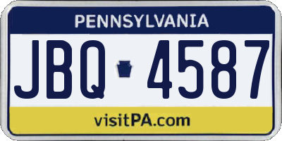 PA license plate JBQ4587