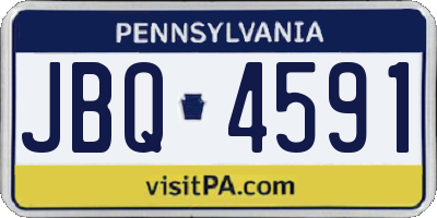 PA license plate JBQ4591