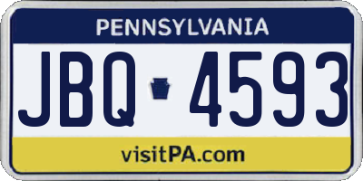 PA license plate JBQ4593