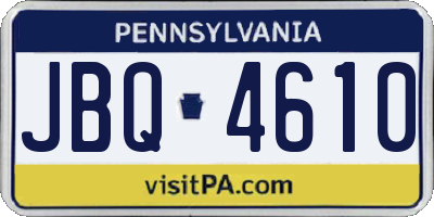 PA license plate JBQ4610