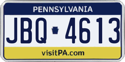 PA license plate JBQ4613