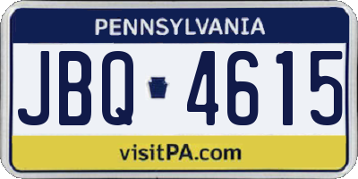 PA license plate JBQ4615