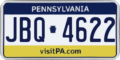 PA license plate JBQ4622