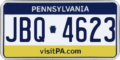 PA license plate JBQ4623