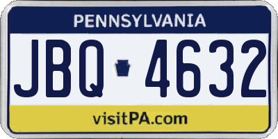 PA license plate JBQ4632