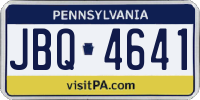 PA license plate JBQ4641