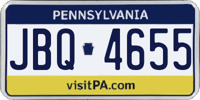 PA license plate JBQ4655
