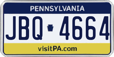 PA license plate JBQ4664
