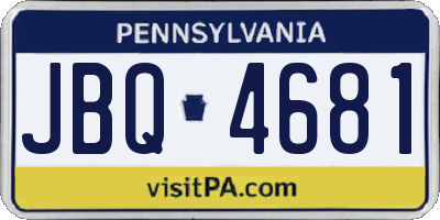 PA license plate JBQ4681