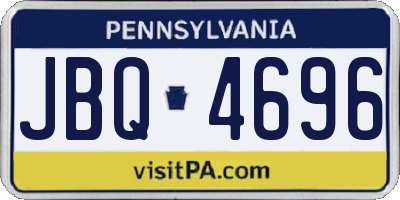 PA license plate JBQ4696