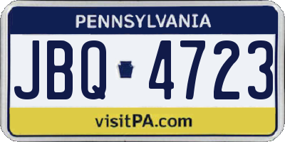 PA license plate JBQ4723