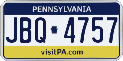PA license plate JBQ4757