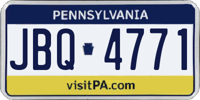PA license plate JBQ4771