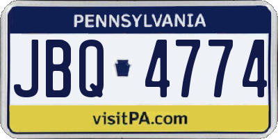 PA license plate JBQ4774