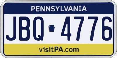 PA license plate JBQ4776