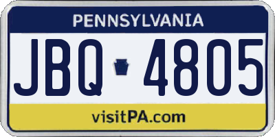PA license plate JBQ4805