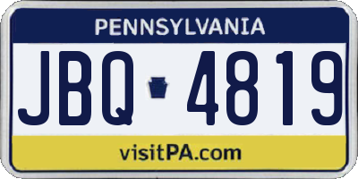 PA license plate JBQ4819