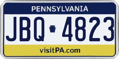 PA license plate JBQ4823
