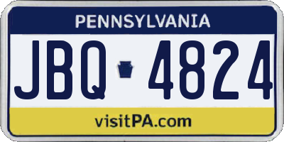 PA license plate JBQ4824