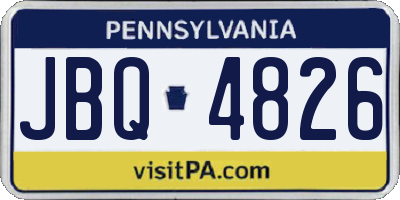 PA license plate JBQ4826