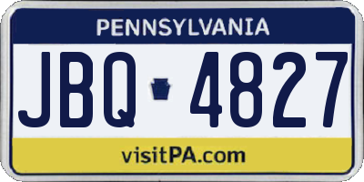 PA license plate JBQ4827