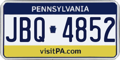 PA license plate JBQ4852