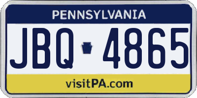 PA license plate JBQ4865