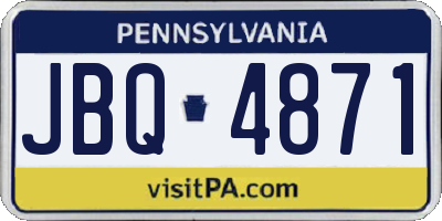 PA license plate JBQ4871