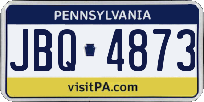 PA license plate JBQ4873