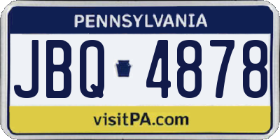 PA license plate JBQ4878