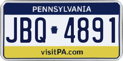 PA license plate JBQ4891