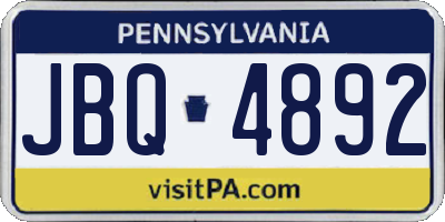 PA license plate JBQ4892