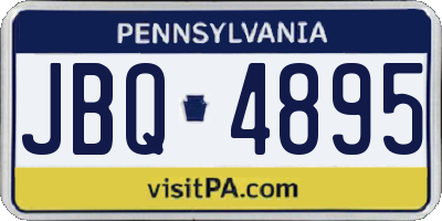 PA license plate JBQ4895