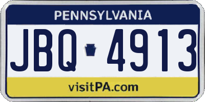 PA license plate JBQ4913