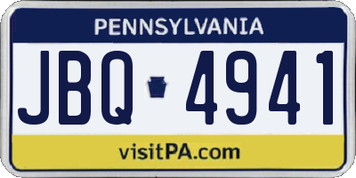 PA license plate JBQ4941